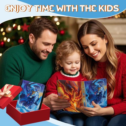 LZSIG Card Binder 9-Pockets, 1008 Cards Holder with 56 Removable Sleeves, 3-Ring Zipper Sports Book Compatible with TCG, MTG and Game Cards, Trading Card Collector Album