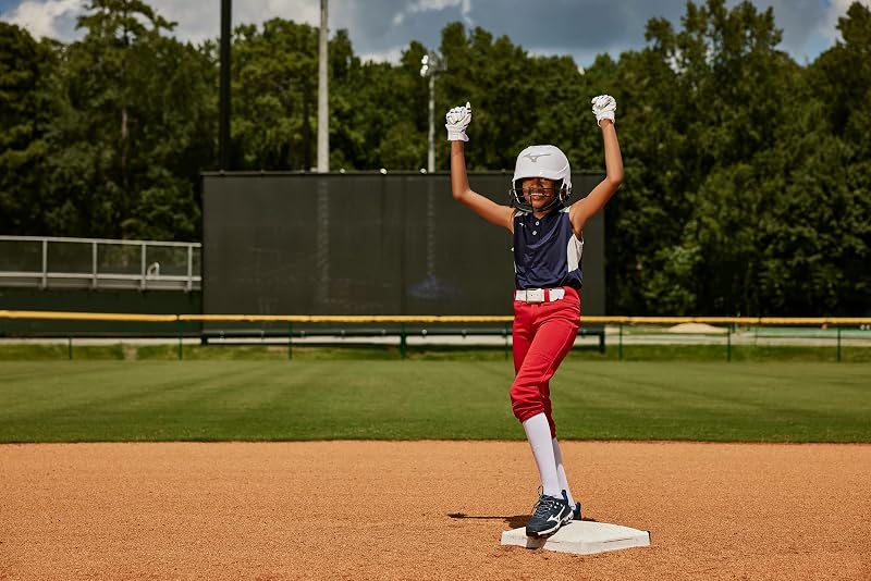 Mizuno Girls' Belted Fastpitch Softball Pant - Red, Large