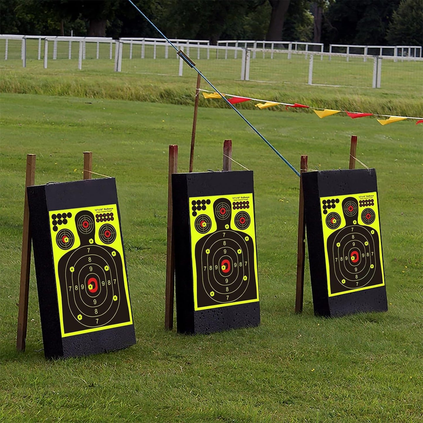 12x18 inch Silhouette Splatter Targets - Bright Fluorescent Yellow Easily seen on Impact When Hitting Target for BB Guns, airguns, Rifles, Indoor and Outdoor ranges (10/25/50/100 Pack)