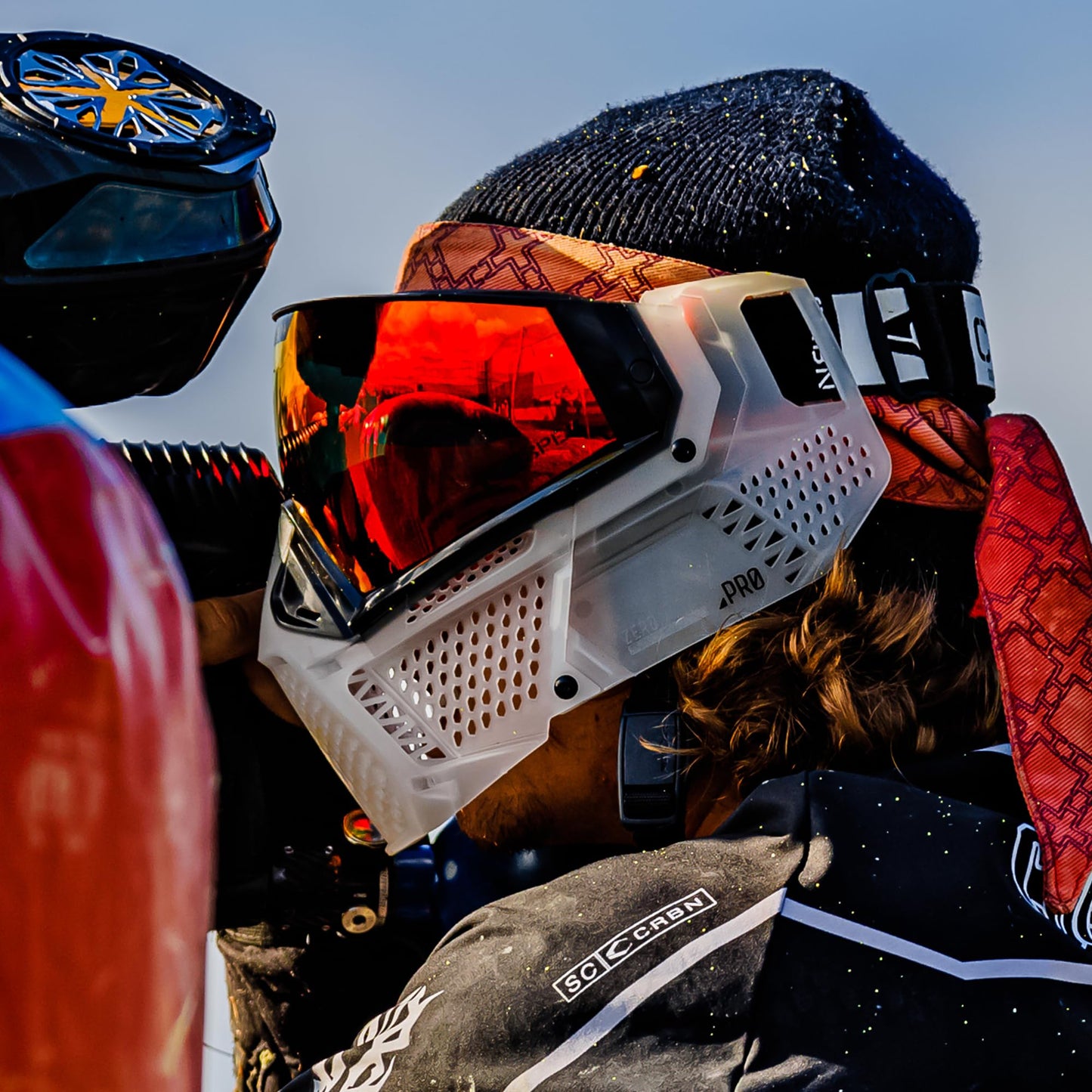 CRBN Paintball Zero Pro Goggle - Includes: Two Lens + Visor + Case - Carbon Paintball (Clear, Less Coverage)
