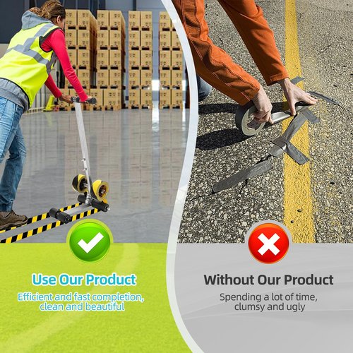 LXZJZLF Court Line Tape Machine, Basketball Court Line Striping Machine, Court Paint Striping Machine for Parking Lots and Road Warning (Steel-2)