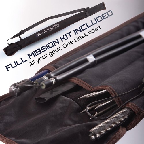 Elluk'ar Sportive Sea Carbon Fiber Pole Spear Kit for Spearfishing – 6ft Travel Hawaiian Sling + Slip Tip + Paralyzer Tip + Carry Bag – Stronger Lighter More Accurate ELLUKAR