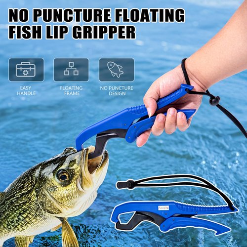 GPUSFAK Fishing Tool Kit, 54 Pieces Fishing Gear, Fishing Pliers with Lanyard, Fish Scale, Fish Lip Gripper, Fly Ice Fishing Net, Anti-Slip Gloves