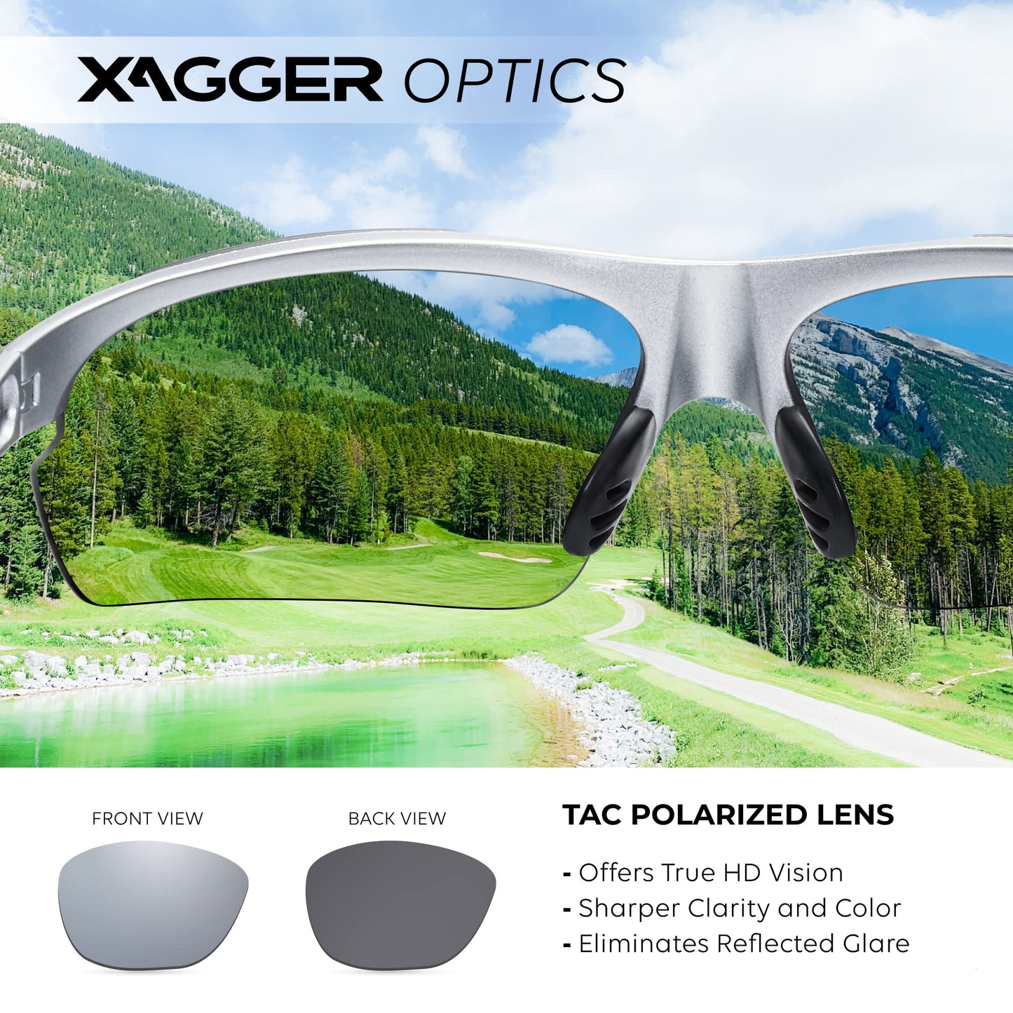 Xagger Polarized Sports Sunglasses for Men Women Wrap Around UV400 Running Baseball Softball Cycling Golf Hiking Fishing Driving Glasses