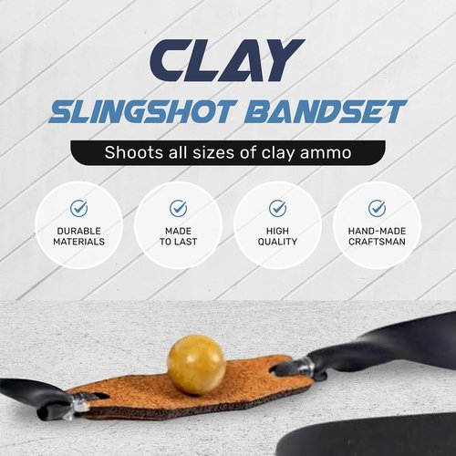 SimpleShot 5pcs Slingshot Bands Powerful Professional Elastic Rubber Catapult Shooting Flat Bands (Clay Ammo)