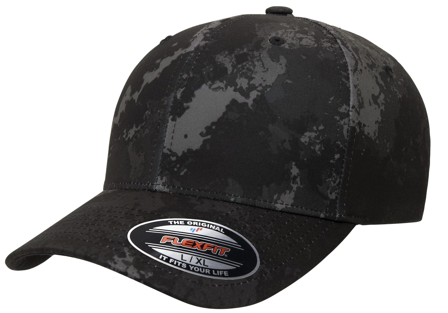 Flexfit Unisex Veil Camo Baseball Cap, Poseidon, Large-X-Large