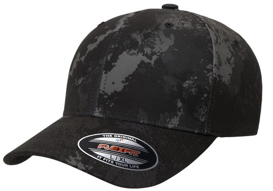 Flexfit Unisex Veil Camo Baseball Cap, Poseidon, Large-X-Large