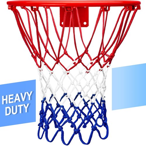 LAO XUE 2025 Upgraded Thickening Heavy Duty Basketball Net, Rainproof Sunscreen for All-Weather 21inches (6.88 Ounce) Standard Thick Nets,12 Loops for Indoor and Outdoor Replacement Net
