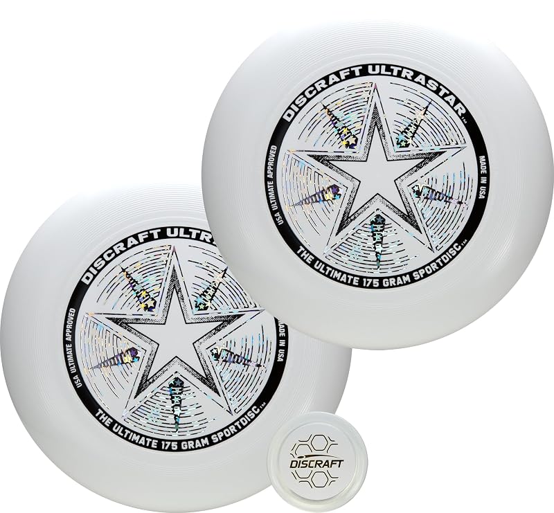Discraft Ultrastar 2-Pack Ultralight Ultimate Discs – White, 1 & 2 Variation