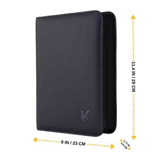 KUOOKING Toploader Binder, Holds 112+ Toploaders, 4 Pocket Top Loader Card Storage Case, Double-Sided Pockets for trading card in 3 x 4'' Toploaders