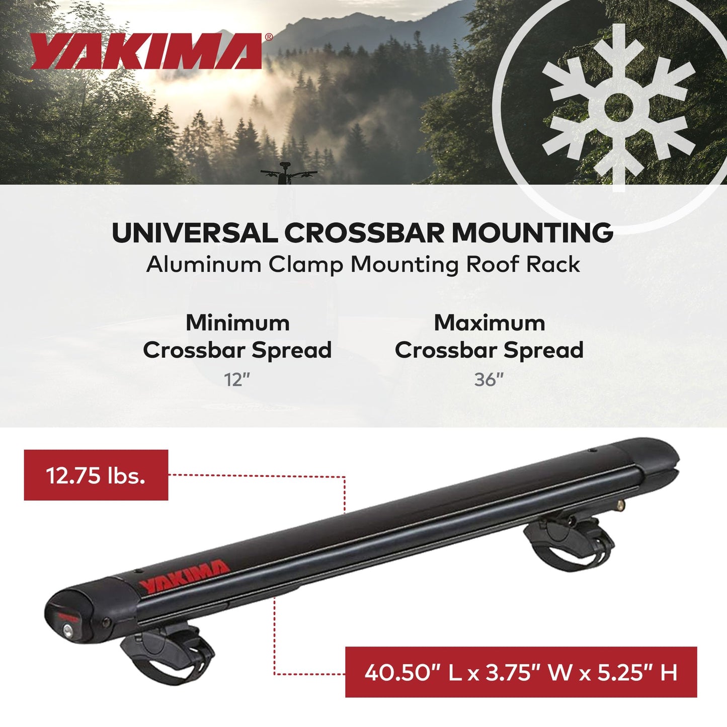 Yakima FatCat EVO 6 Ski & Snowboard Roof Rack Mount for 6 Pairs of Skis or 4 Snowboards, Black - Aerodynamic Car Rooftop Carrier, Universal Mounting, Lockable with Lift Clearance