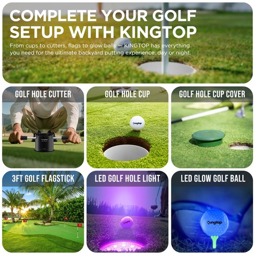KINGTOP Golf Hole Cups for Practice Putting Green, Putting Cup, Outdoor | Indoor, Fit USGA | PGA Regulations, Ivory White, 4" Depth, 2-Pack
