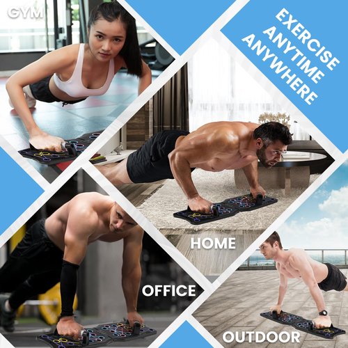 Push Up Board with Adjustable Jump Rope | Push Up Board for Men & Women | Multi-functional Push Up Bar System | Perfect Pushup Board for Exercise | Home Workout Equipment (9 in 1 Classic)