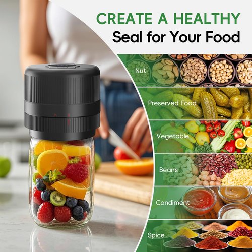 Wothfav Mason Jar Vacuum Sealer Kit, Electric Sealer for Wide, Regular Mouth Mason Jars, Portable Vacuum Sealer for Jars, Birthday Gifts for Her, Gifts for Mom, Grandma