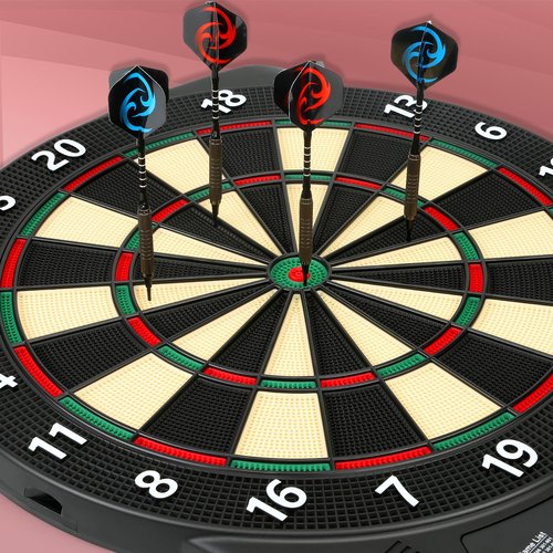 Electronic Dart Board, Soft Tip Dartboard Set 40 Games, 427 Variants Digital Electric Dart Boards with Colorful LED, 6 Darts, 100 Tips, Power Adapter