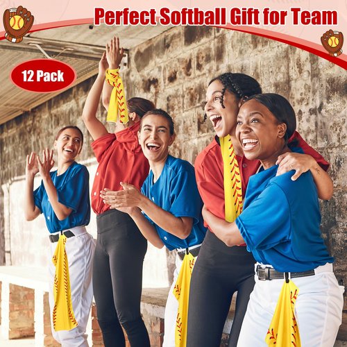 HunnmingRe 12 Pcs Mini Softball Cooling Towel with Snap Loop, 30" x 9" Cooling Towel for Neck and Face Breathable Chilly, Microfiber Sport Rags for Softball Team Gift, Cold Sweat Rag for Sport