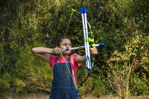 Original FAUX BOW Pro Longbow– Patented Bow and Arrow Impact Archery Set - Shoots Over 200 Feet – Best Outdoor Toy - Youth Safe Archery Anywhere - Fun Backyard Target Practice
