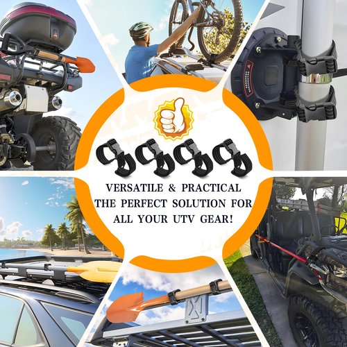 Mixsuper 4pcs Shovel Holder for Roof Rack for 1-4 Inches Tools Equipment Quick Release UTV Roof Rack Nylon Holder Adjustable Shovel Holder Easy Installation UTV Roof Rack Accessories