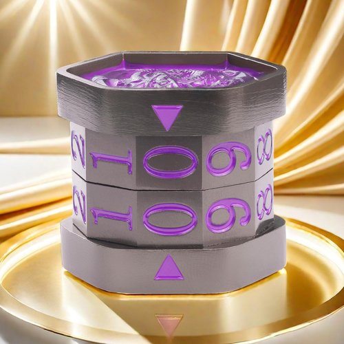 Metal MTG Life Counter, Life Counter MTG, Magic Life Counter Gift Box Packaging Suitable for Board Games, Card Games, Compatible with MTGs and TTRPG(Black Nickel_Purple)
