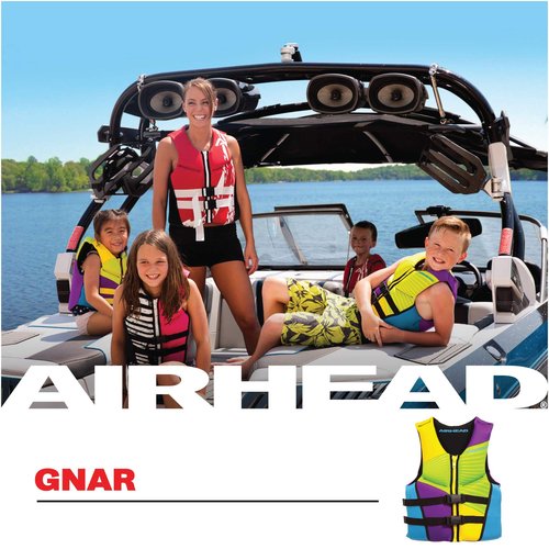 Airhead Youth GNAR Kwik-Dry NeoLite Flex Life Vest, Yellow Multi-color (10074-03-B)