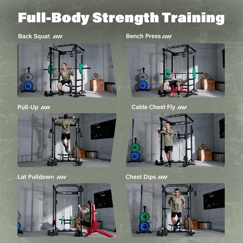 MAJOR FITNESS Drone1 Power Cage - Multi-Function Power Rack for Home Gym (Black)