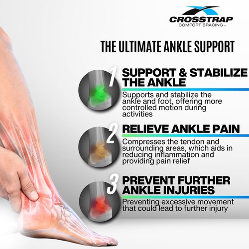 CROSSTRAP Achilles Tendon Support - Ankle Brace For Women And Men, Comfort & Bracing, Ankle Stabilizer Strap & Sprain Support, Achilles Tendonitis Relief, Kickback Straps, (Small)