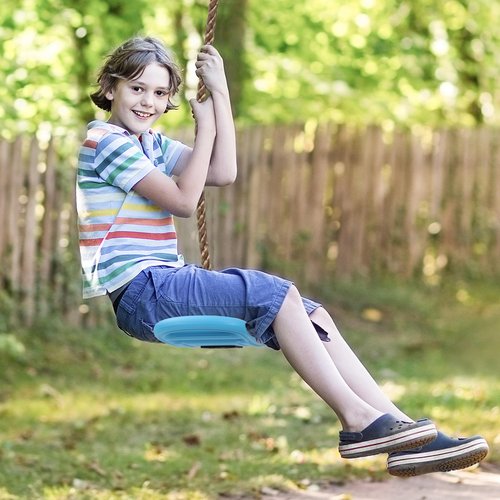 RedSwing Tree Swing for Kids, 3-in-1 Longboard Climbing Rope Swing, Adjustable Disc Seat and Tangle-Free Rope for Indoor or Outdoor Playground Playset, Up to 600 lbs, Blue