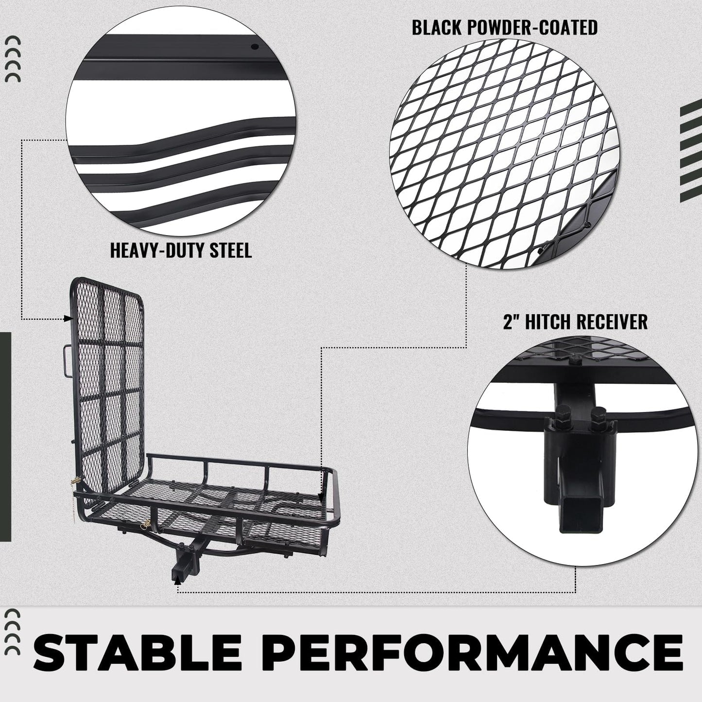 Mobility Carrier Wheelchair Electric Scooter Rack Hitch Disability Medical Ramp 500Lbs Capacity