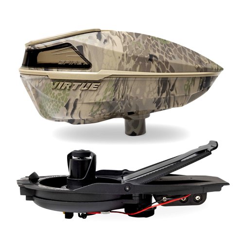 VIRTUE Spire V - Spire 5 - Paintball Loader - Paintball Hopper – CrownSF III Speed Feed & Rain Lid - Highlander Camo