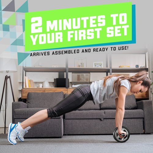 Elite Sportz Ab Roller Wheel - Gym & At Home Ab Workout Equipment with 2 Wheels to Exercise Core Abdominal Muscles - Strength Training Accessories for Abs﻿