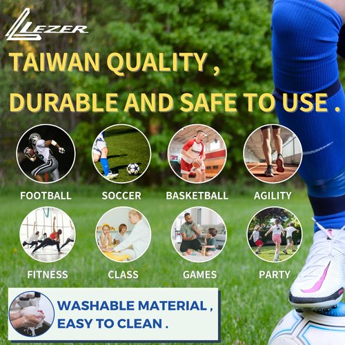 LEZER 6 Inch Flat Cones, Spot Markers, Soccer Cones, Field Court Markers, Sit Spots, Flat Discs, Soccer Training Equipment, Agility Practice, Football, Made in Taiwan, Set of 48