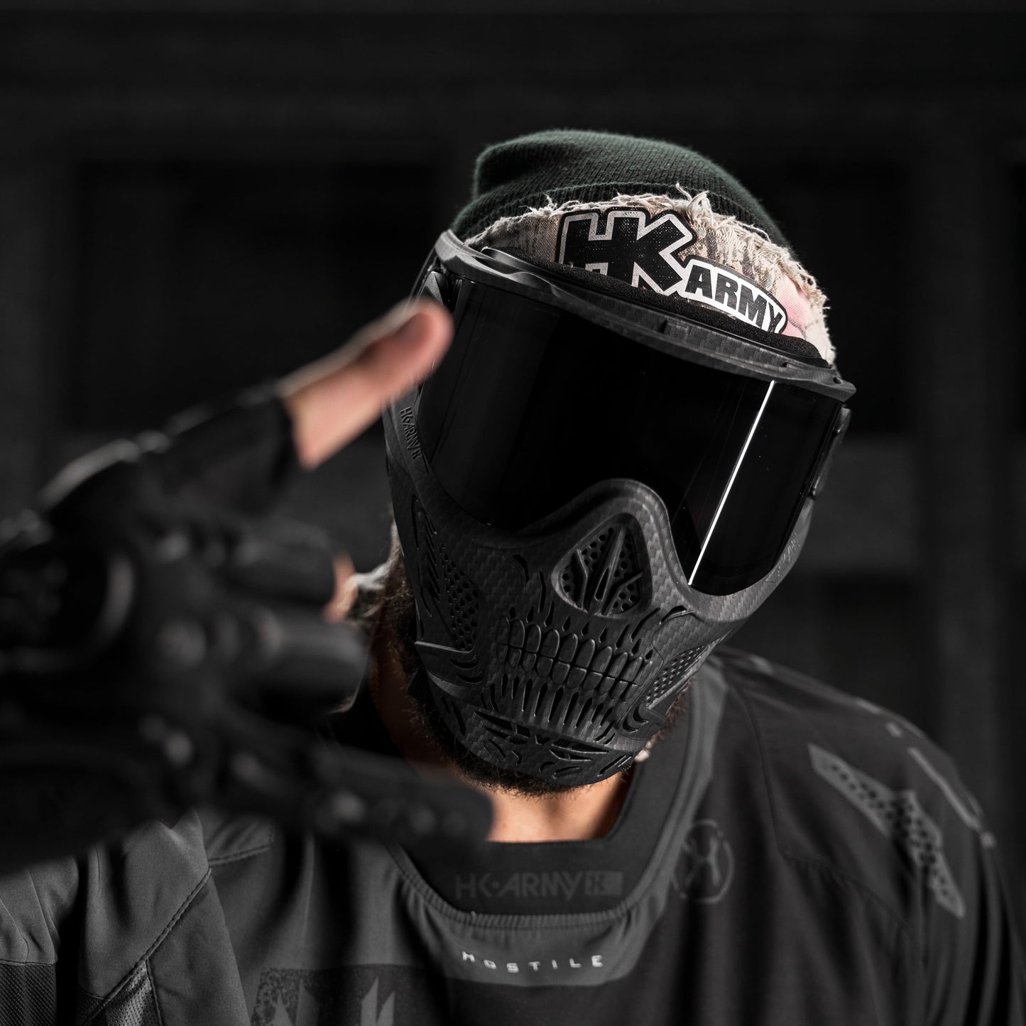 HK Army HSTL Skull Paintball Goggle/Airsoft Mask (Carbon Fiber, Smoke)