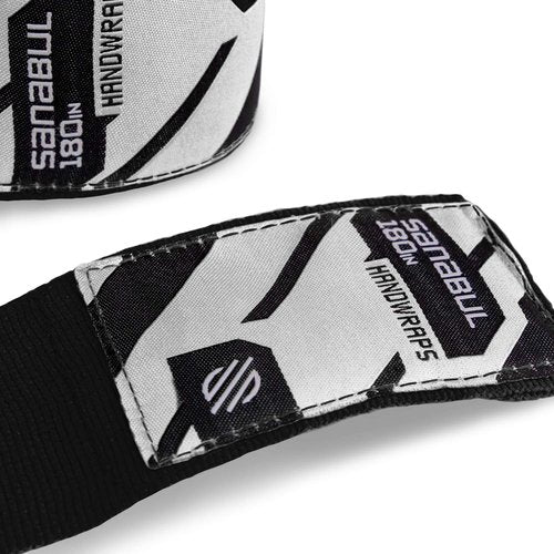 Sanabul Elastic 180 inch Boxing Hand Wraps for Boxing Gloves Muay Thai Kickboxing MMA Wraps for Men & Women, Black,180"