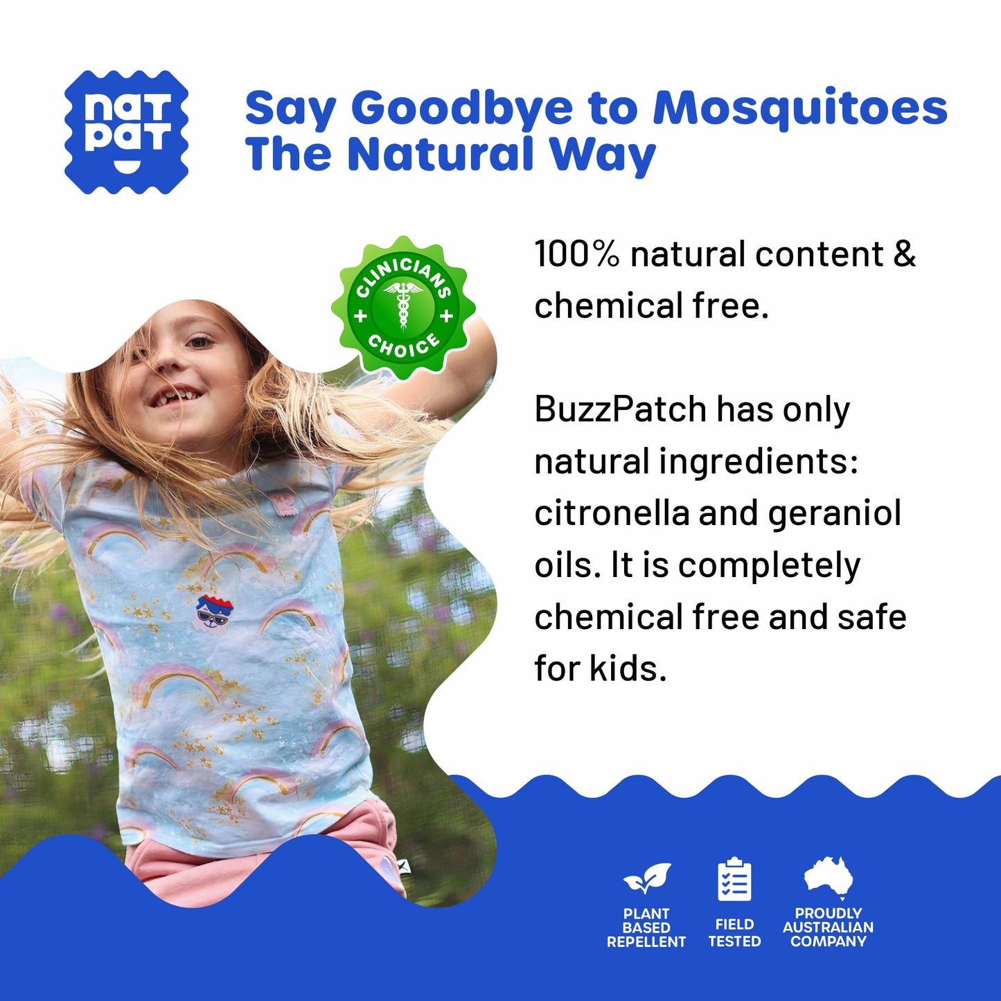 NATPAT Buzz Patch Mosquito Stickers for Kids - Plant Based Ingredients (3)