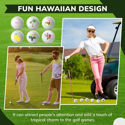 Civaner 12 Pcs Hawaii Golf Balls Gift Set Tropical Collection Golf Accessories Novelty Funny Golfer Birthday Gifts for Men Women Coworkers Employee Golfers Lovers