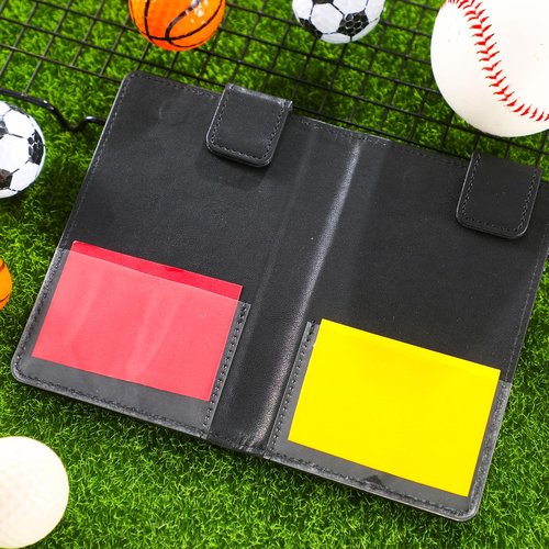 Marspark 1 Pcs Referee Game Cards Holder, Book Style Magnetic Leather Umpire Lineup Cards Holder for Soccer Volleyball Rugby Baseball Matches, Training, Sports Games
