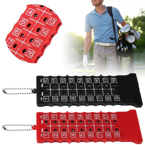 Golf Score Counter 18 Hole, Easy Press Button, Small Scorer Pocket Size, Ideal Golf Score Counter with Training Practice Accessory