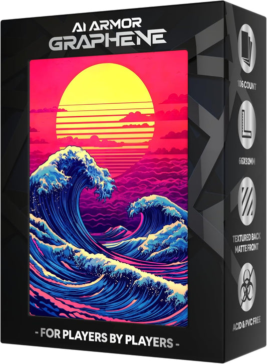(Neon Retro Wave) - 100ct Textured Matte TCG/MTG Card Art Sleeves (Graphene)