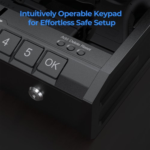 ONNAIS Iron SE Biometric Gun Safe ??Quick Access Handgun Safe with Fingerprint & Keypad Lock for Home, Nightstand, Bedside, or Car