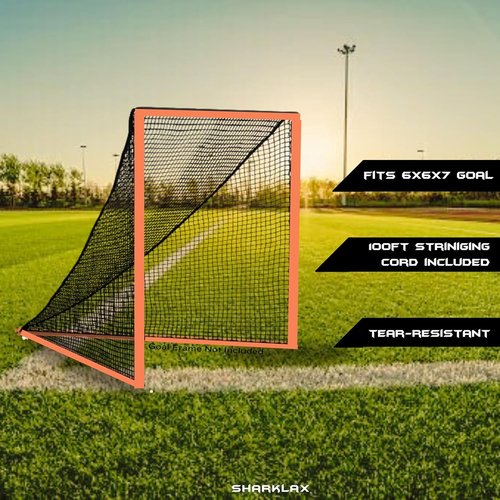 SharkLax Lacrosse Netting Replacement - Weather-Resistant Lacrosse Net for Backyard Goals, Perfect for Enhanced Gameplay and Reliable Performance (Black)