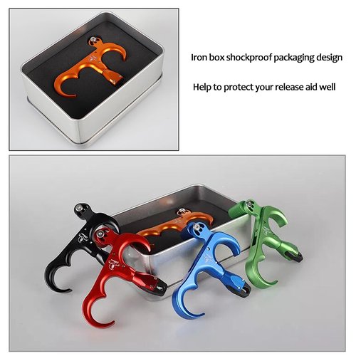 ZSHJGJR Archery Bow Release Aid 360° Rotating Head Thumb Release for Compound Bow Hunting Shooting Accessories (Black)