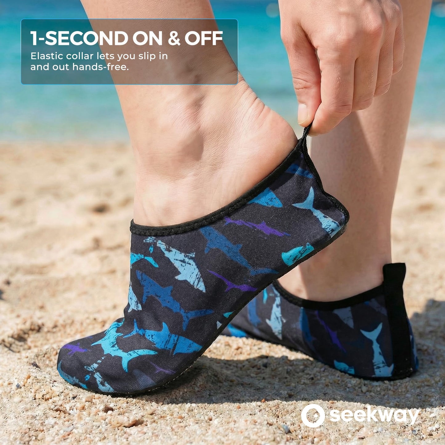SEEKWAY Water Shoes Barefoot Aqua Socks Quick-Dry Non Slip Shoes for Beach Swim Pool River Boating Surf Women Men Bird SK002(U)