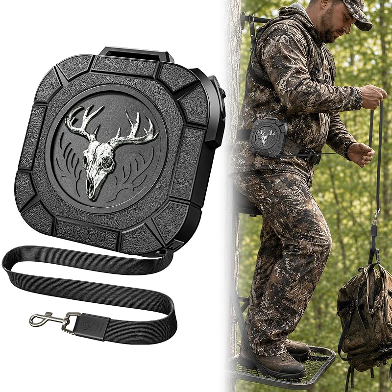 Retractable Bow Hoist for Hunting 30 ft - 0.6 in Wide Strap with Auto Retract