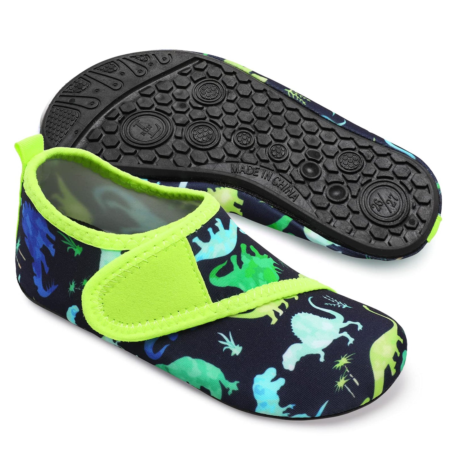 JOINFREE Girls Boys Summer Water Shoes Kids Athletic Aqua Shoes Swim Shoes Dinosaur 11-11.5 Little Kid