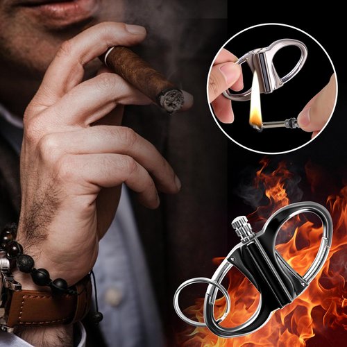 Keychain Lighter, Permanent Match Infinity Kerosene Refillable Lighter, Gift Outdoor Emergency Life Saving Equipment(2pc)