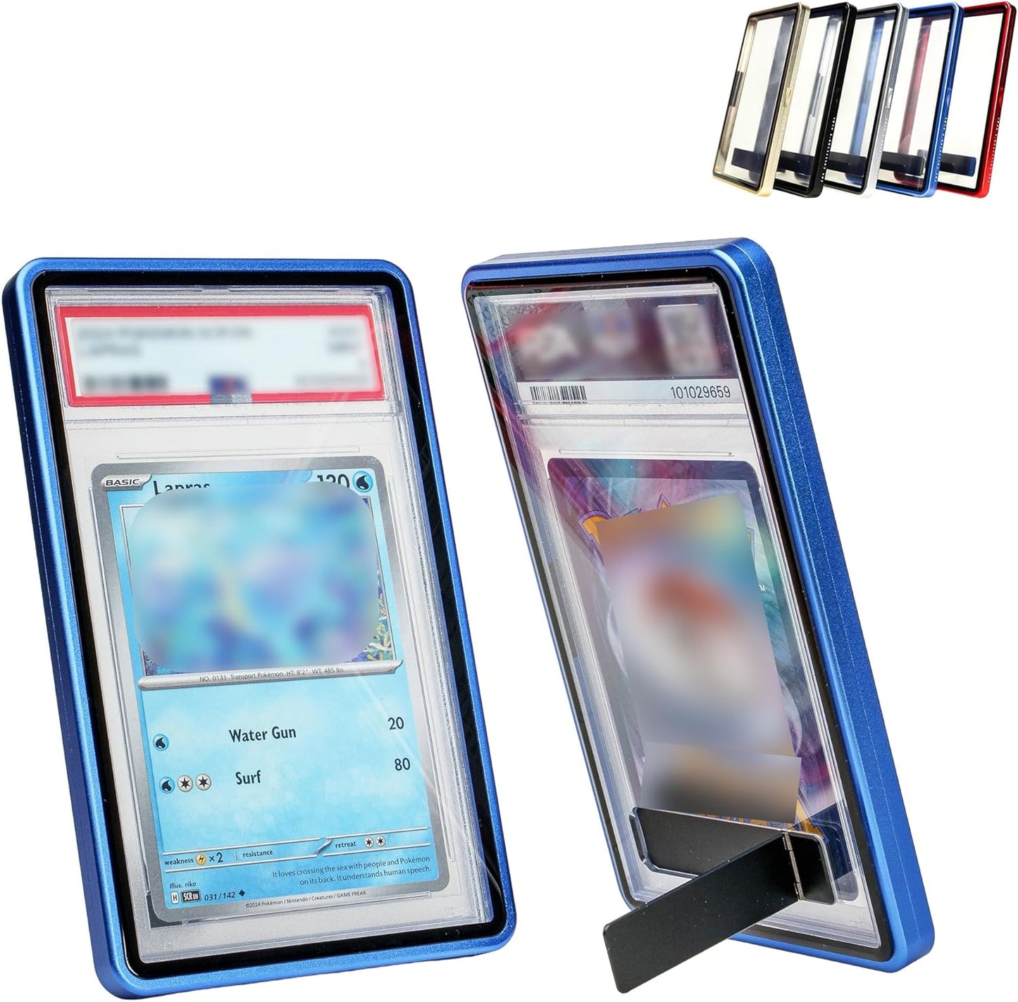 2-in-1 Magnetic Metal Slab Bumper Case for PSA/CGC Slabs with Built-in Stand (Protect + Display) - Soft Gold | Slab Case for PSA | Graded Card Display | Slab Mags for PSA/CGC- Soft Gold
