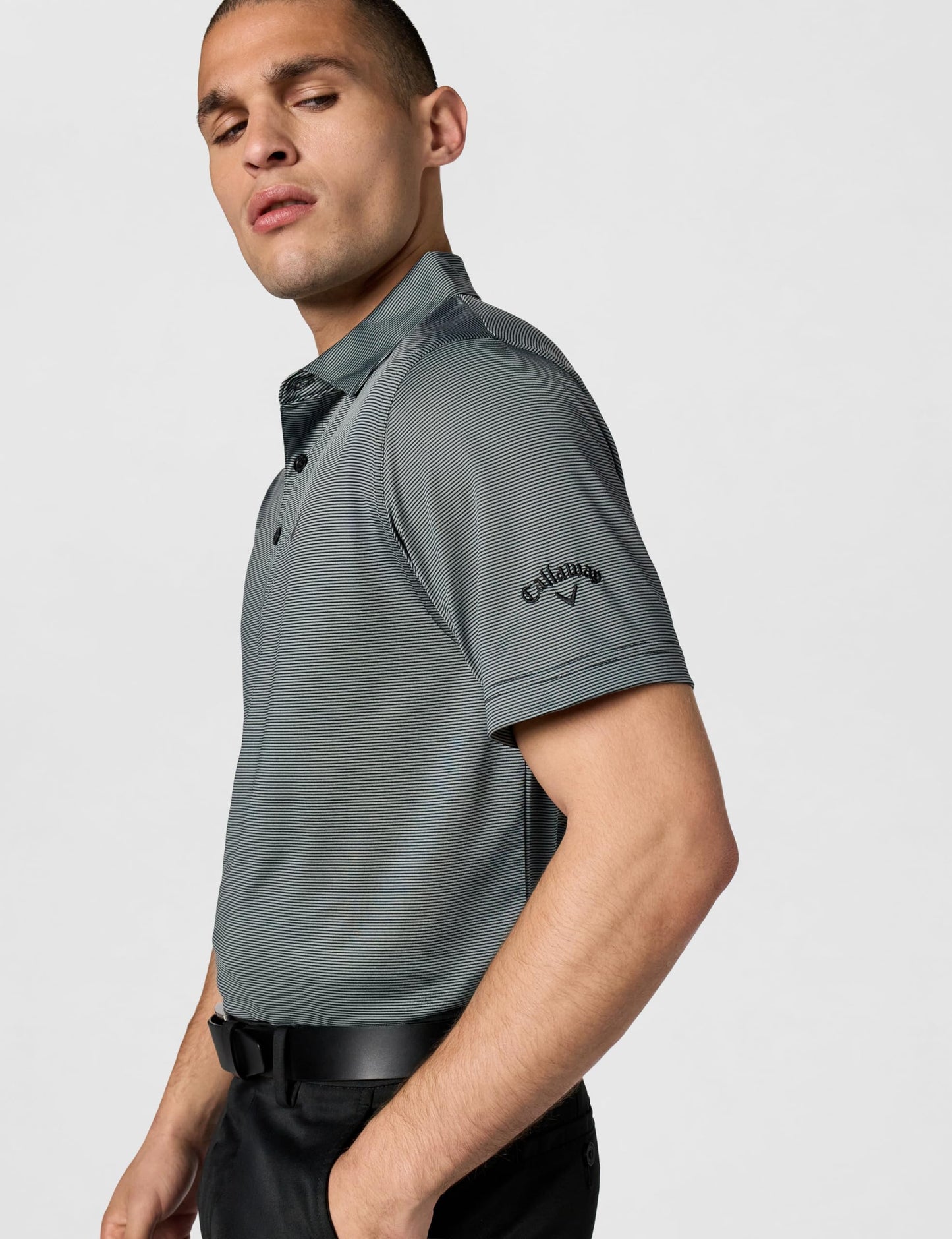 Callaway Men's Fine Line Stripe Short Sleeve Moisture-Wicking Stretch Golf Polo Shirt (Available in Big & Tall)