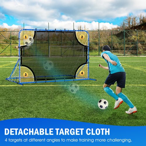 6X4FT Three Mode Soccer Goal & Rebounder Net & Target Net,Four Targets for Precise Training,Tough-Built for Intense Shots,Quick-Switch Angle Soccer Training for Control/Passing Practice for Kids Teen