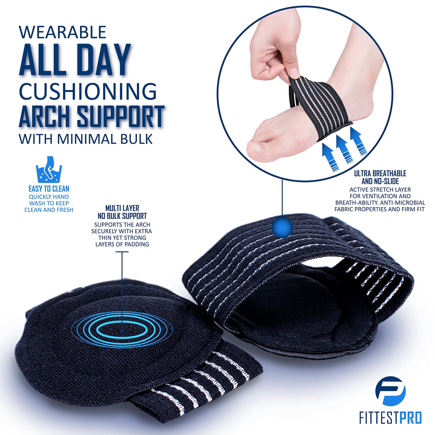 Plantar Fasciitis Foot Pain Relief 14-Piece Kit – Premium Planter Fasciitis Support, Gel Heel Spur & Therapy Wraps, Compression Socks, Foot Sleeves, Arch Supports, Heel Cushion Inserts & Heel Grips