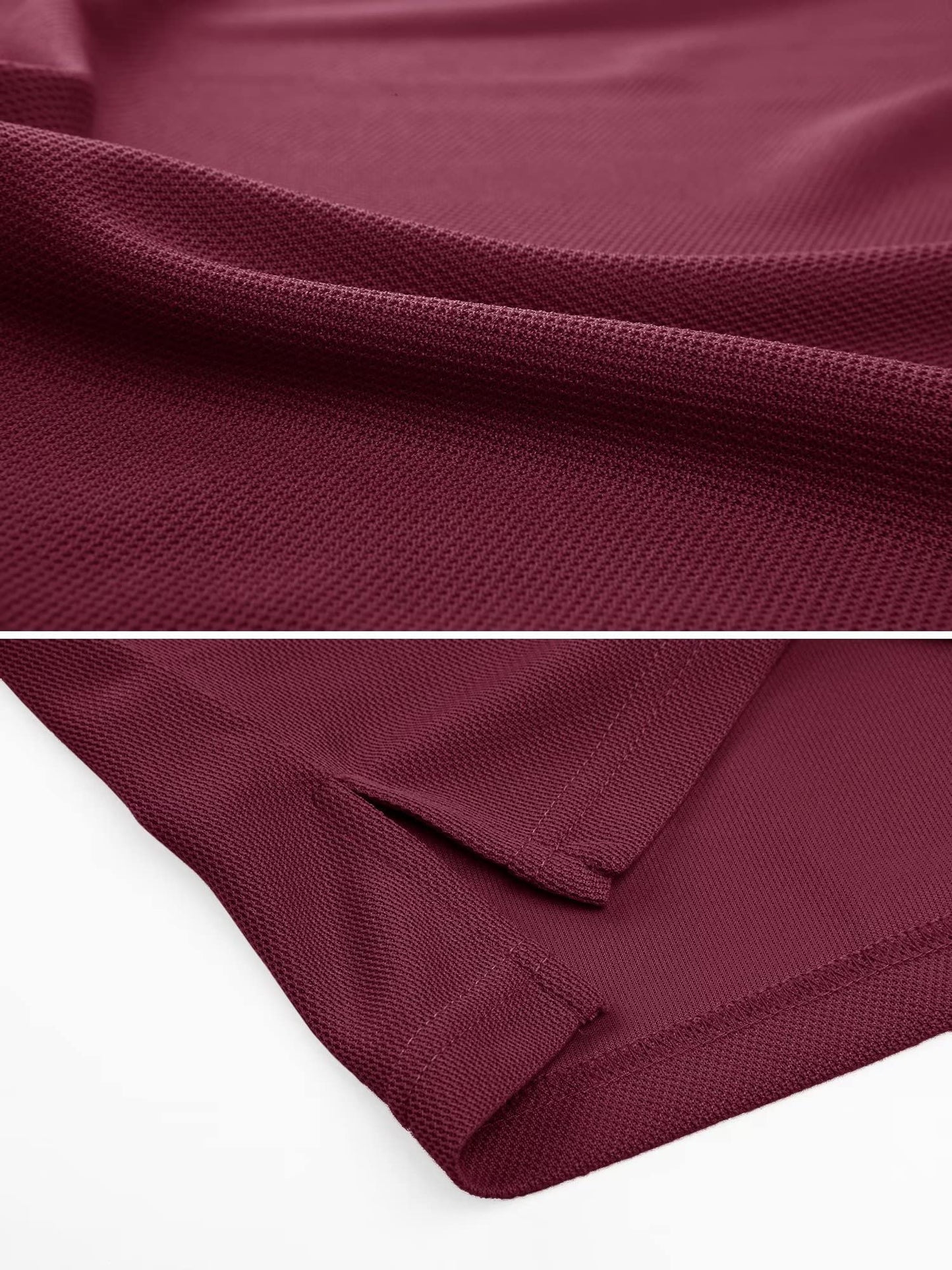 MAGCOMSEN Polo Shirts for Men Golf Shirts Quick Dry Collared Short-Sleeve Work Polo Performance Shirt Wine Red M
